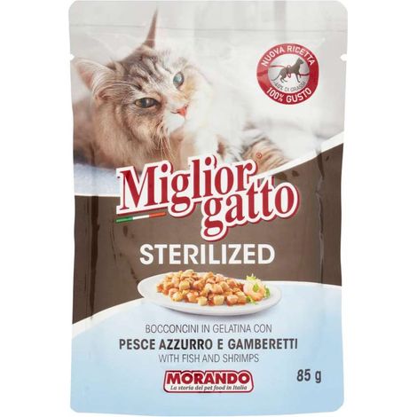 Bocconcini Gelatina Pesce Azzurro E Gamberetti Gr. 85