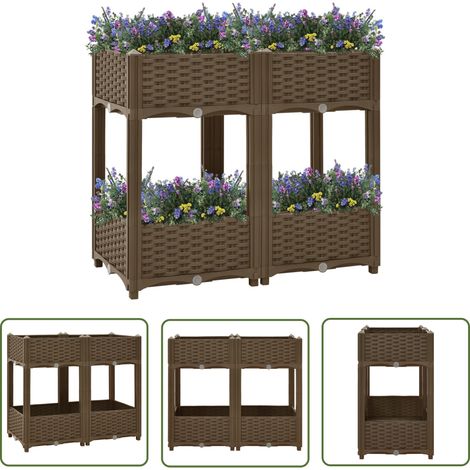 The Living Store Lit surélevé 80x40x71 cm Polypropylène - Jardin Surélévé - Bac De Culture - Jardinière Extérieure - Pots De Fleurs - Décoration Jardin (1/5)