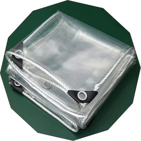 Bâche imperméable transparente avec œillets renforcés, protection des plantes, bâche industrielle, bâche transparente pliable anti-âge, 0.8x1.5m (1/5)