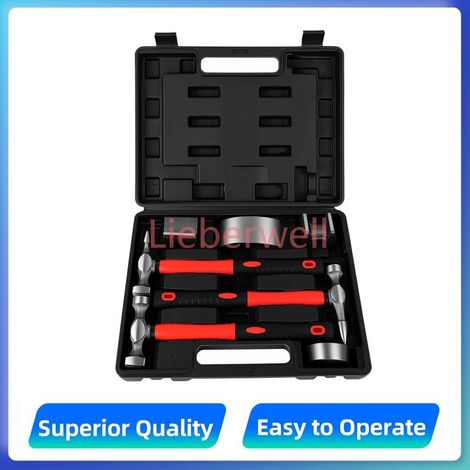 7-Piece Metal Podofo Car Repair Kit with Body Dent Hammer and Dolly Set, Tempered Steel Tools for Auto Sheet Metal Panels