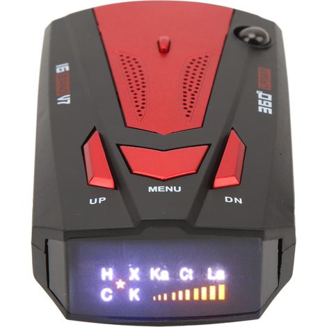 Détecteur de radar pour voiture, protection à 360°, alarme de vitesse, détecteur électronique pour chiens 16 bandes, testeur de vitesse pour compteur de vitesse, rouge (1/5)