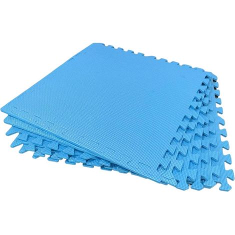 Tappeto Tappetino Mattonella Puzzle Morbido BLU 60x60x1 cm per Piscina 6 pz
