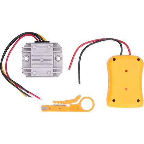 Ce convertisseur de tension CC-CC abaisseur pour batterie DeWalt 20V vers 12V, adaptateur automatique DIY de 36W à alimentation par ressort, est doté d'une protection améliorée contre les basses tensi (1/5)