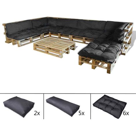 Maison Exclusive - Cuscino per Divano Pallet 13 pcs Grigio 120 x 80 x 10 cm
