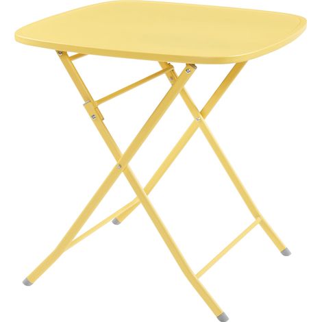 Tavolo da giardino pieghevole 71 x 70 x 70 cm giallo 030011039