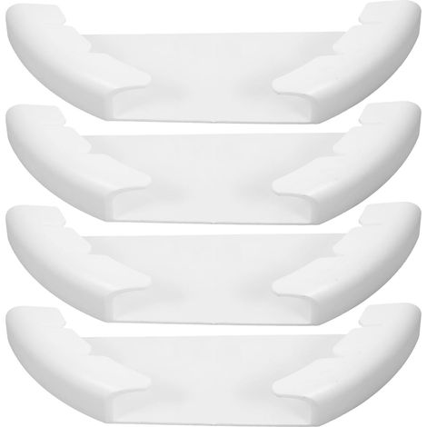 Pack of 4 Plastic Pot Lid Holders, Universal Pot Lid Shelf for Cabinets and Walls, White, Space Saving and Drilling, Practical Lid Organiser for Kitchen (1/5)