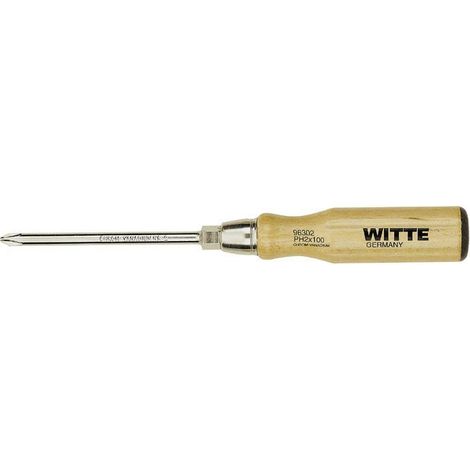 Kreuzschlitzschraubendreher mit Holzgriff (PH2x100)  WITTE 96302