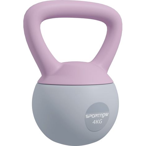 4KG Soft Kettlebell-Kettle Bell with Non-Slip Handle for Home Gym-Weight Lifting-Strength Training-Purple/Grey (1/5)