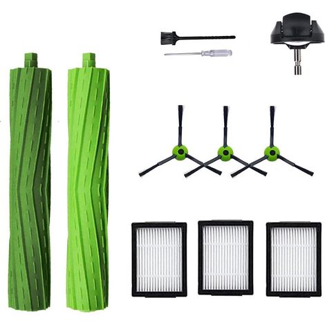 Brosse Rotative - Roue Avant - Filtre HEPA - Brosse Latérale - Pour Aspirateur Robot Roomba - Kit Pièces Détachées - 12 Pièces (1/5)