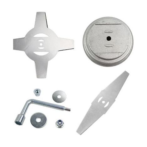 8-teiliges Set: Diamanttrennscheibe, 4-Zahn-Trennscheibe, Aluminiumhalterung, Muttern, Unterlegscheiben und Schraubenschlüssel für Lithium-Freischneider (1/5)