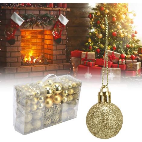 100 adornos navideños irrompibles, decoraciones doradas para árboles de Navidad y celebraciones navideñas. (1/5)