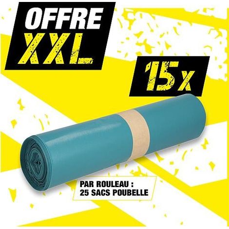 Paquet XXL de sacs poubelle Premium, 375 pièces