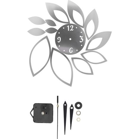 Autocollants d'horloge murale miroir, décoration moderne pour la maison, autocollant de fond de salon, argent, DIY bricolage (1/5)