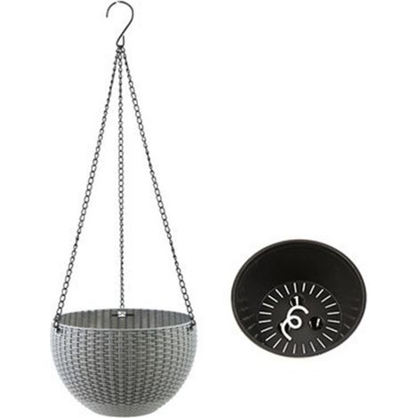 Hängekorb mit Wasserreservoir – Für drinnen und auf dem Balkon – PPE-Kunstharz – Durchmesser 16,5 cm – 6 Farben erhältlich – Selbstbewässerungssystem