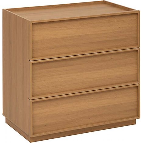 Commode meuble de rangement à 3 tiroirs, coloris marron - Longueur 80 x Profondeur 48 x Hauteur 78 cm (1/5)