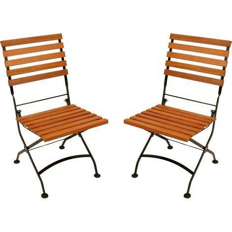 Klappstuhl HOFGARTEN, Flachstahl schwarz + Eukalyptus geölt, 2 Stück, FSC®-zertifiziert (1/5)