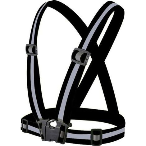 Gilet réfléchissant réglable pour équipement de course, gilet haute visibilité, gilet de sécurité,taille standard,noir (1/4)