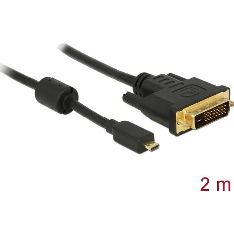Delock cable hdmi micro-d macho  dvi 24+1 macho de 2 m