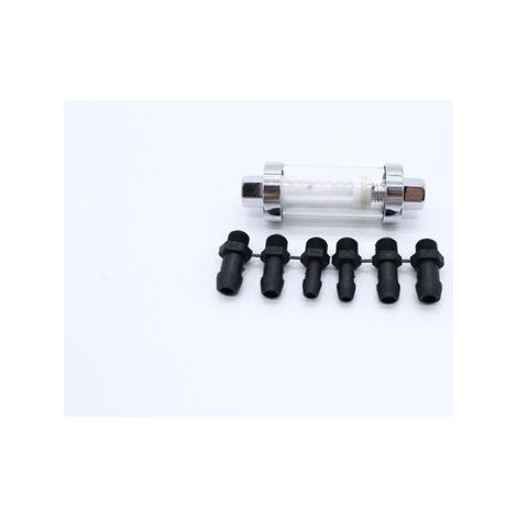 Universelle Anschlüsse 3/8", 1/4", 5/16", wiederverwendbare Inline-Kraftstofffilter aus verchromtem Glas (1/4)