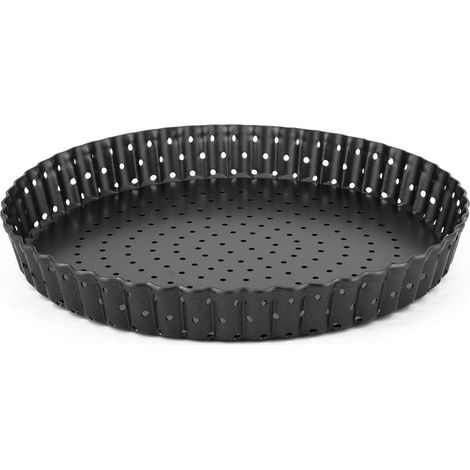 1 Moule à tarte, fond amovible, perforé, acier au carbone, antiadhésif, 8 pouces, pour quiche, pizza, pâtisserie (1/5)