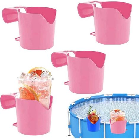 Portabevande da piscina, set da 4, porta bicchieri, accessori per piscina, 13,5 x 10 x 8,5 cm, bicchieri per acqua, supporto da appendere per riporre. (1/5)