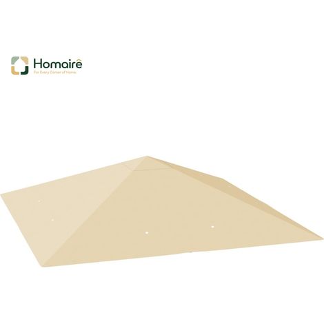 HOMAIRE Ersatzdach Pavillon 3x3m wasserabweisend UPF30+ Oxford-Stoff 370g/m² Beige