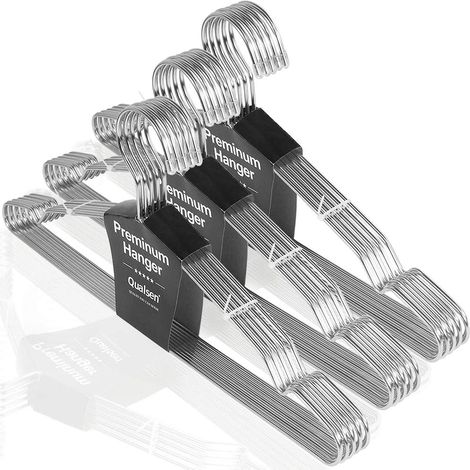 Metal Hangers 42cm Hanger Set of 30 Adult Hangers Stainless Steel Belt