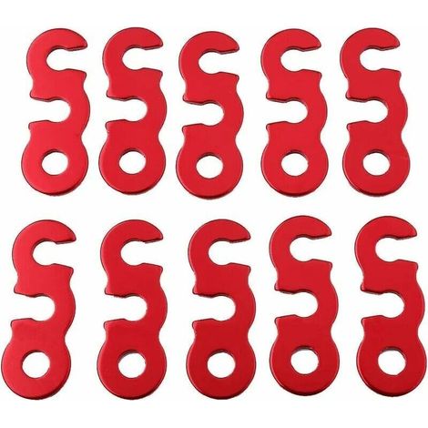 Cordes de Rechange pour Tente Fluorescente de Corde de Tente, Accessoires de Corde d'auvent de Tente de Tendeur de Coureur de Tente en Aluminium Boucle de Corde Ouverte Trois Yeux 4.31.52cm (1/5)