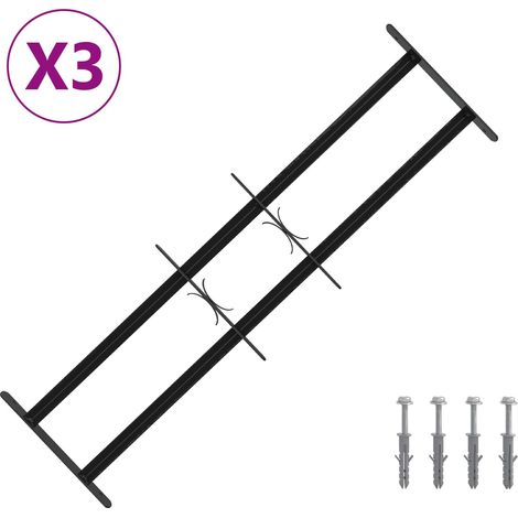 vidaXL Security Grille for Windows with 2 Crossbars 3 pcs 63-114 cm