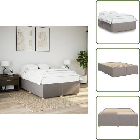 Bettgestell ohne Matratze Taupe 140x200 cm Stoff - Bettgestell - Bettgestelle - Bett - Betten (1/5)