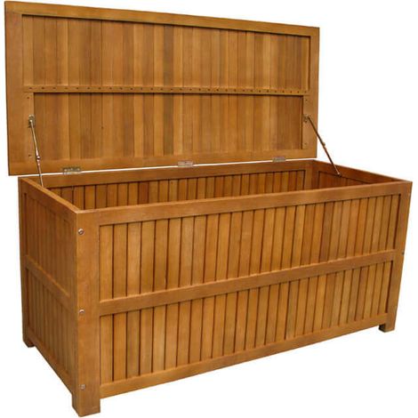 BAULE CONTENITORE IN LEGNO MASSICCIO DI ACACIA 130 X 55 X H59 CM OKX (1/5)