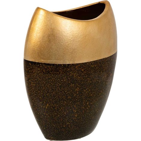 Jarrón de cerámica dorado 24x13,5x29,5