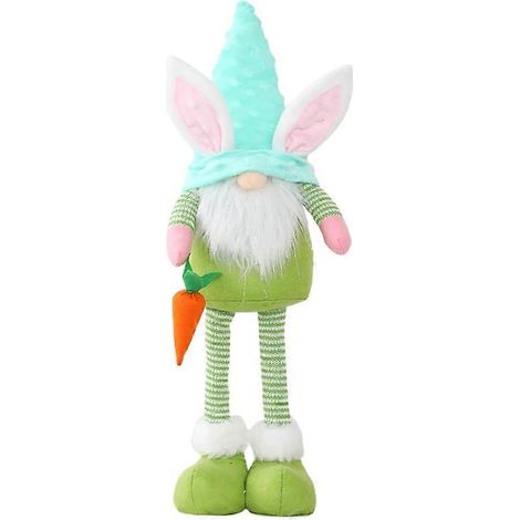 Voici une proposition de titre en français (caractères : 185) :
Peluche lapin de Pâques faite main, gnome lapin pour décoration de Pâques, jouet doux pour enfants, ornement de poupée (1/4)