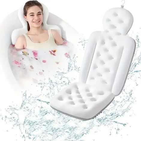 Coussin de bain antidérapant séchage rapide blanc lavable (1/5)