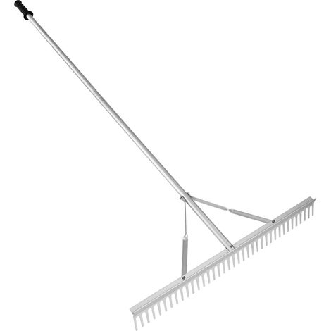 Râteau paysager, râteau paysager en aluminium à tête de 36", râteau à mauvaises herbes avec manche de 75" de long, pour ameublir le sol, entretien de la pelouse, désherbage du lac, jardin, étang (1/5)
