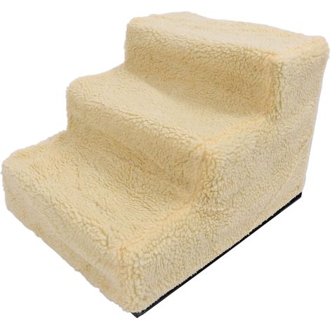 Rampe d'accès pour chien, facile à monter, antidérapante, en plastique résistant et tissu doux, portable, pour lits, canapés et chaises, jaune (1/5)