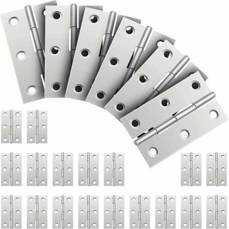 VURAHOME - Connecteurs De Charnières En Acier Inoxydable 24 Pièces, Charnière En Acier Inoxydable, Charnières De Porte Pliables, Charnières Petite Charnière De Piano Pour La Quincaillerie De Meubles (1/5)