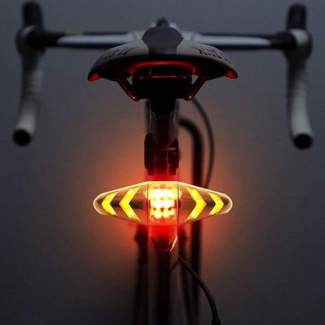 Luz trasera para bicicleta con control remoto,Luz intermitente para bicicleta,Visibilidad de 180 grados,Negro (1/5)