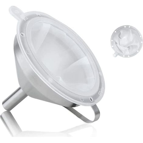 Entonnoirs en Acier Inoxydable 5 Pouces / 13 cm Entonnoir Cuisine avec Anse Filtre et Filtre 200 Mesh Pour Le Transfert des Ingrédients Liquides Jam (1/4)