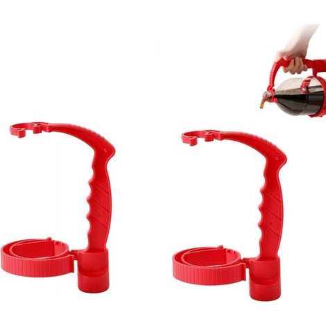 Poignée pour canettes de boissons gazeuses (2 pièces), porte-bouteille réutilisable avec bec verseur, poignée antidérapante réglable pour bouteilles et canettes étroites - Bleu (1/5)