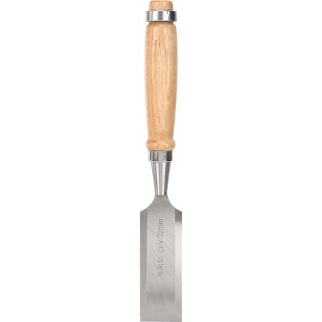 Flachmeißel, Holzbearbeitungswerkzeug, Holzgriff, Schneidzubehör, industrietauglich, langlebig, Chrom-Vanadium-Stahl, 32 mm (1/5)