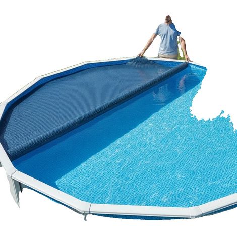 Telo galleggiante solare per piscina, 260 x 160 cm, spessore 110 μm, mantiene la temperatura, riduce l'evaporazione, design ritagliabile (1/5)