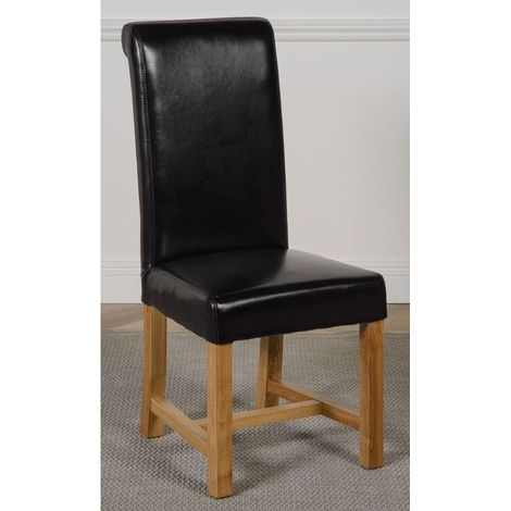 Washington Black Leather Dining Chairs for Dining Room or Kitchen (1/5)