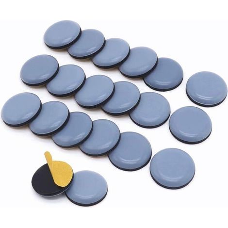 Lntyq 20 Stück Möbelgleiter, 25 mm Teflon-Stuhlgleiter, selbstklebende Möbelgleiter, Stuhlgleiter, universelle Möbelgleiter für Essgruppen und Stühle (1/5)