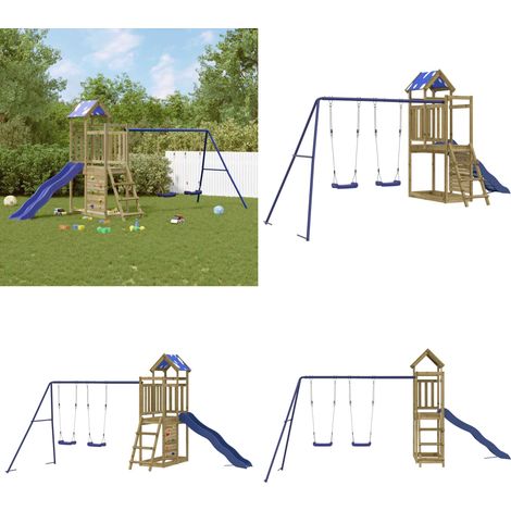 Spielturm Imprägniertes Kiefernholz - Holzspielplatz - Kletterturm