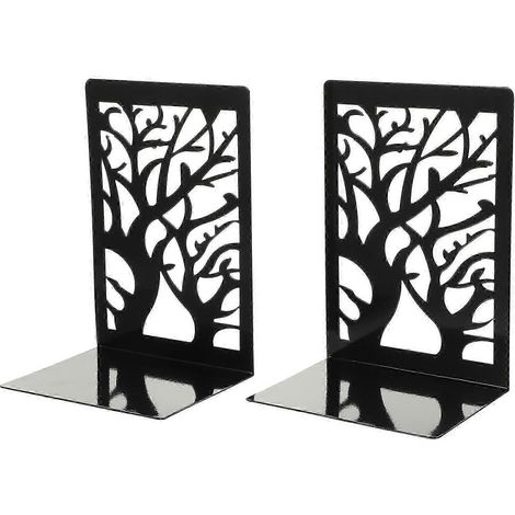 paire de serre-livres créatifs en forme d'arbre creux, cadre de livre en fer, organisateur de livres - 1 (1/3)