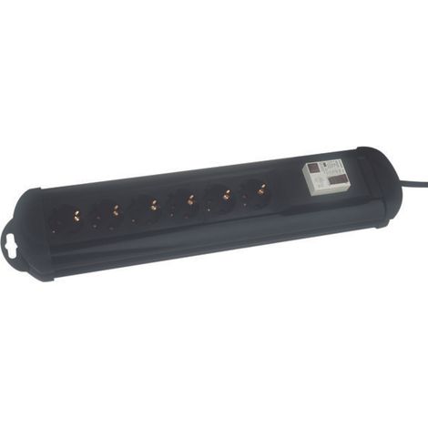 Steckdose 6fach mit Überspannungsschutz Schwarz Electro DH 36.256 8430552083312