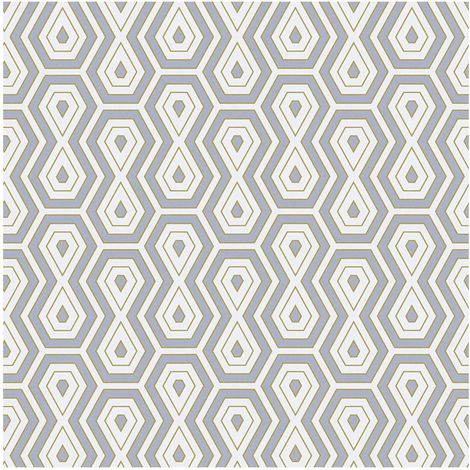 Graphic wallpaper wall Profhome 377076 non-woven wallpaper smooth with geometric shapes matt grey gold white 5.33 m2 (57 ft2) (1/5)