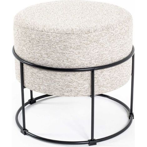 Tabouret Ø48 cm x 44 cm Beige (1/2)