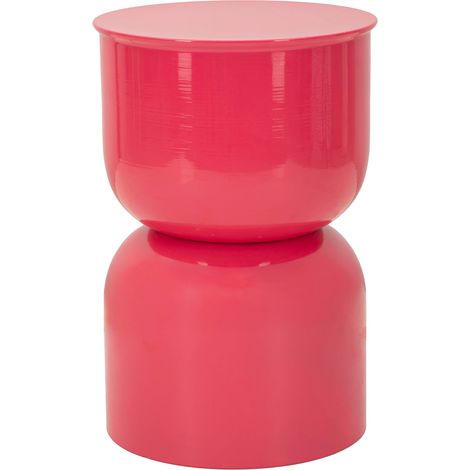 Tavolino da Salotto Bandip, Forma Rotondo, Colore Ripiano Rosa, Materiale Piano in Metallo, 33x51x33h cm Rosa